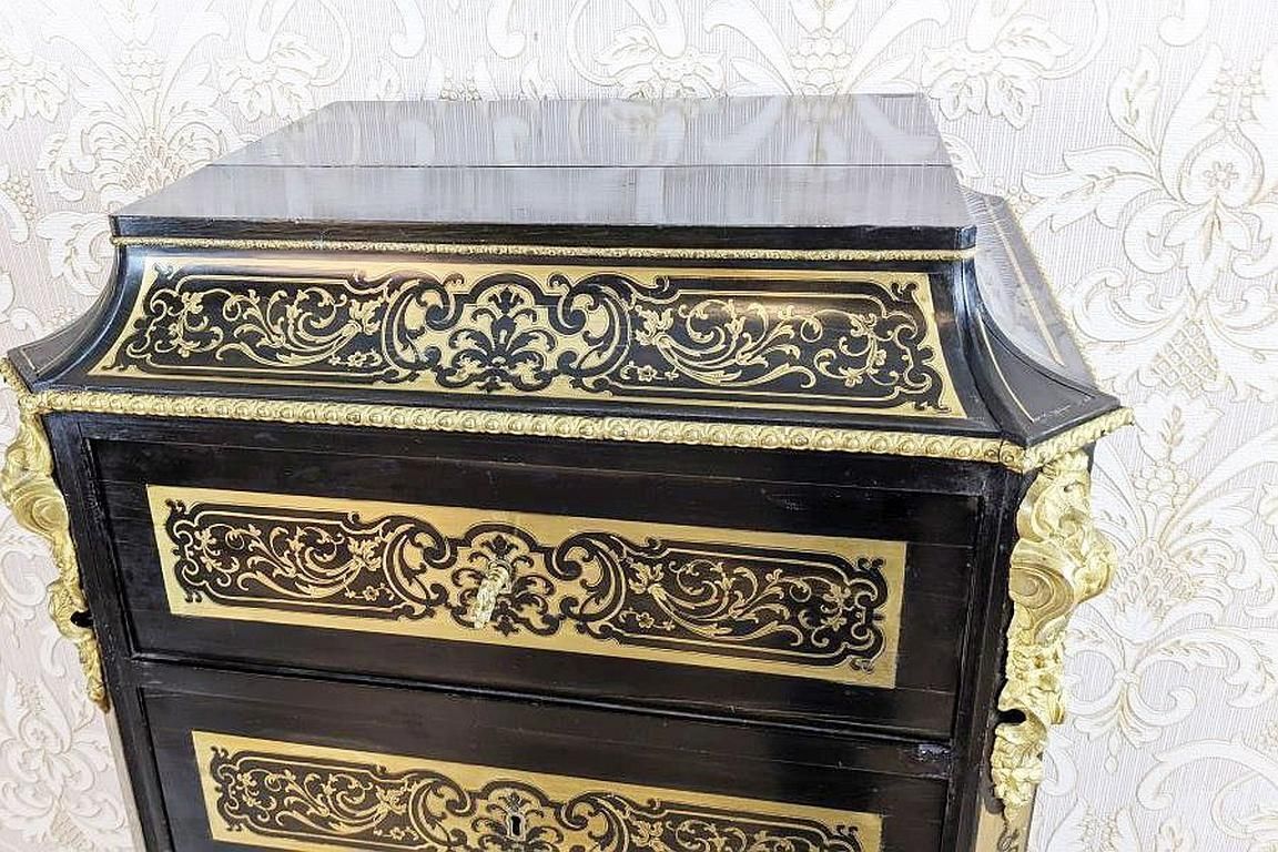 19th Century Baroque Revival Inlaid Dresser In The Boulle Type photo for sale