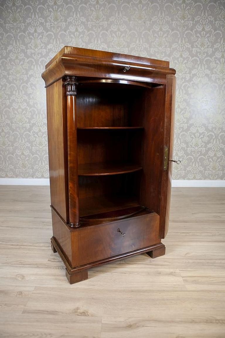 19th Century Biedermeier Mahogany Wood And Veneer Linen Press photo buy