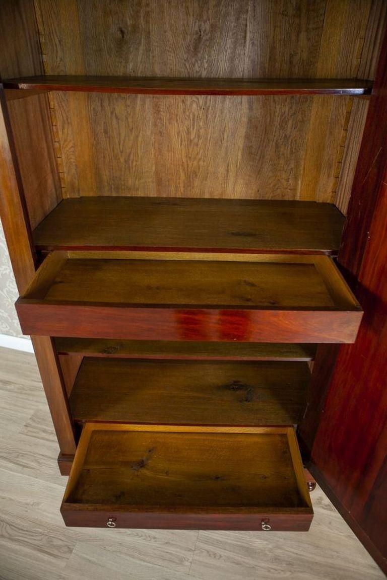 20th Century Mahogany Linen Press With Mirror photo vintage