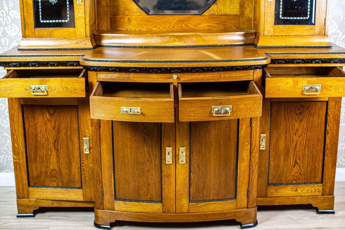 Art Nouveau Sideboard Veneered With Oak, The Turn Of The 19th And 20th Century photo buy