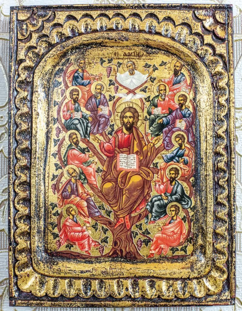 20th Century Icon Of Jesus And The Twelve Apostles photo for sale