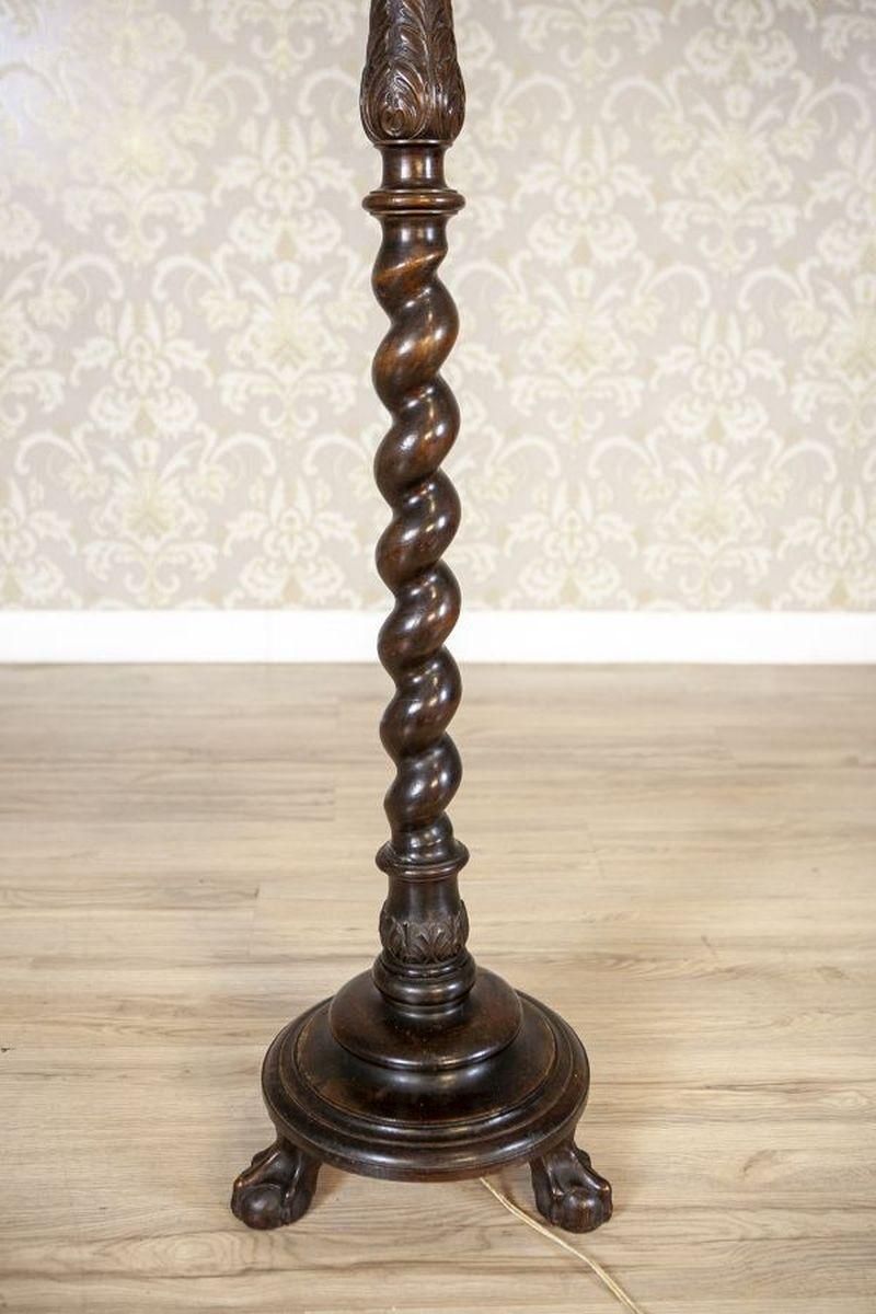 Early 20th Century Floor Lamp On Brown Wooden Base In Chippendale Style photo 690.0