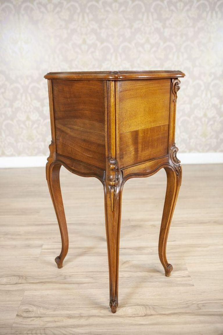 Rococo Walnut Night Stand From The Turn Of The Centuries With Marble Top photo for sale