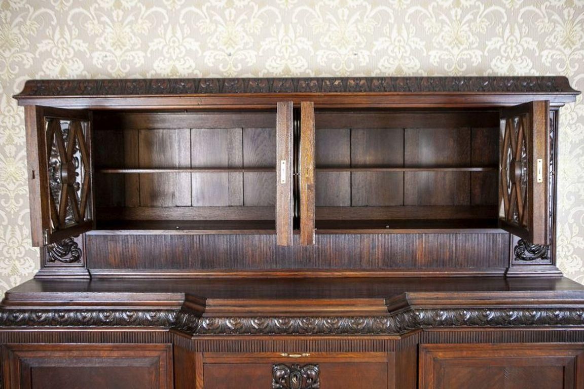 Decorative Oak Sideboard From The Interwar Period In Dark Brown photo Furniture