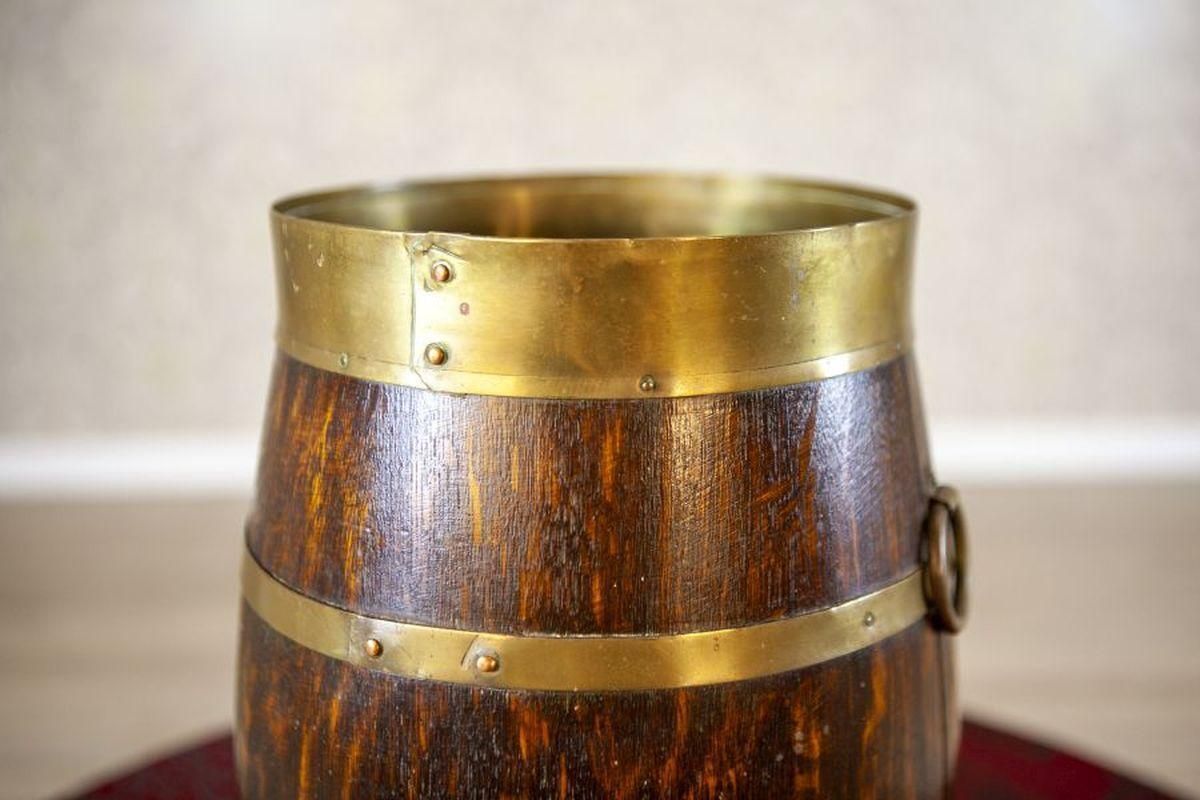 Barrel Like Oak Umbrella Stand From The Early 20th Century photo Home Decor