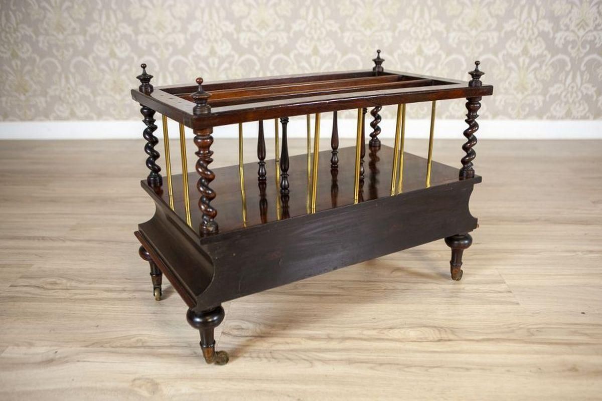 Wooden Magazine Rack From The Early 20th Century In Dark Brown photo furniture