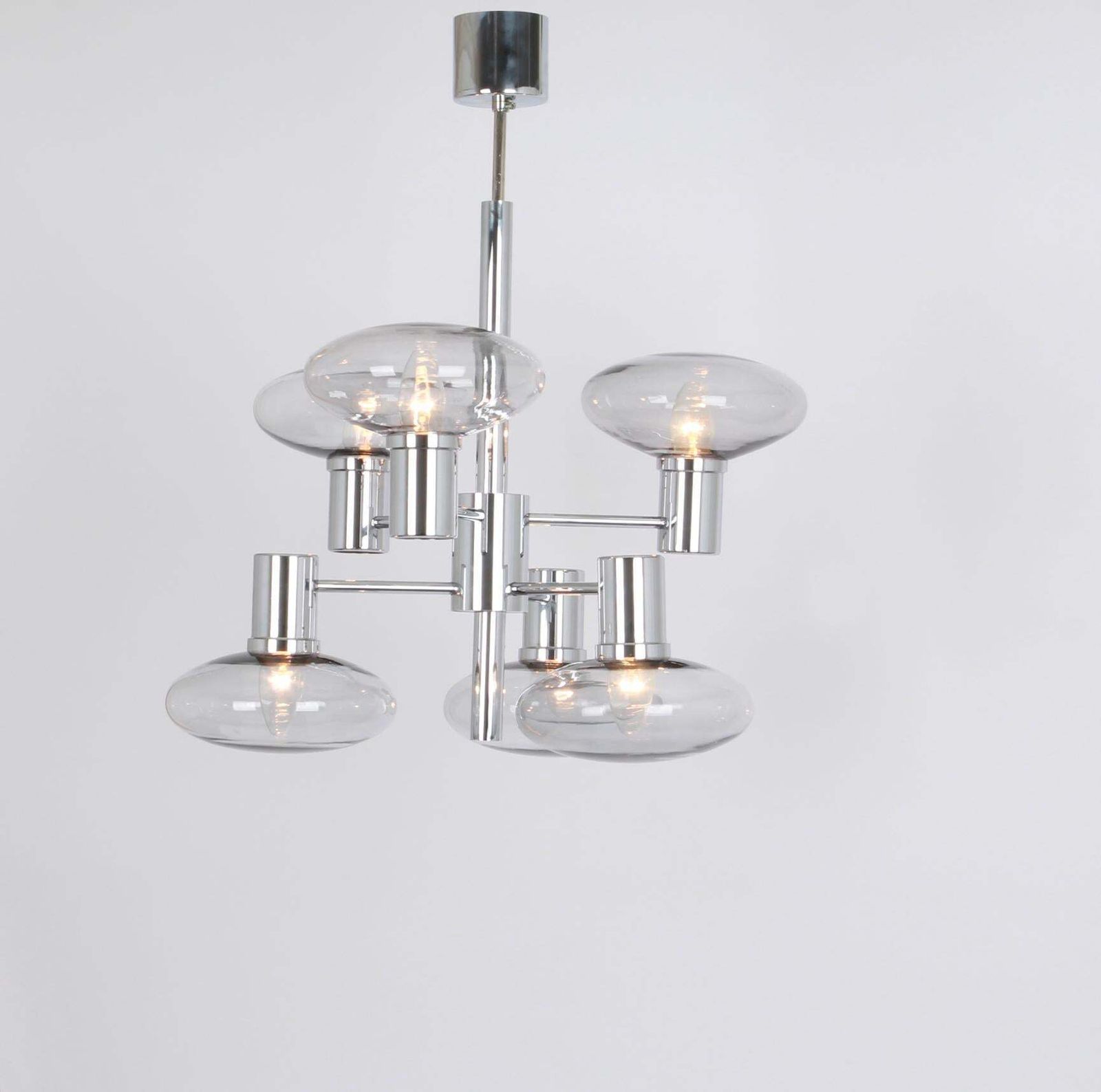 Sputnik Chrome  Chandelier By Doria , Germany, 1960s photo for sale