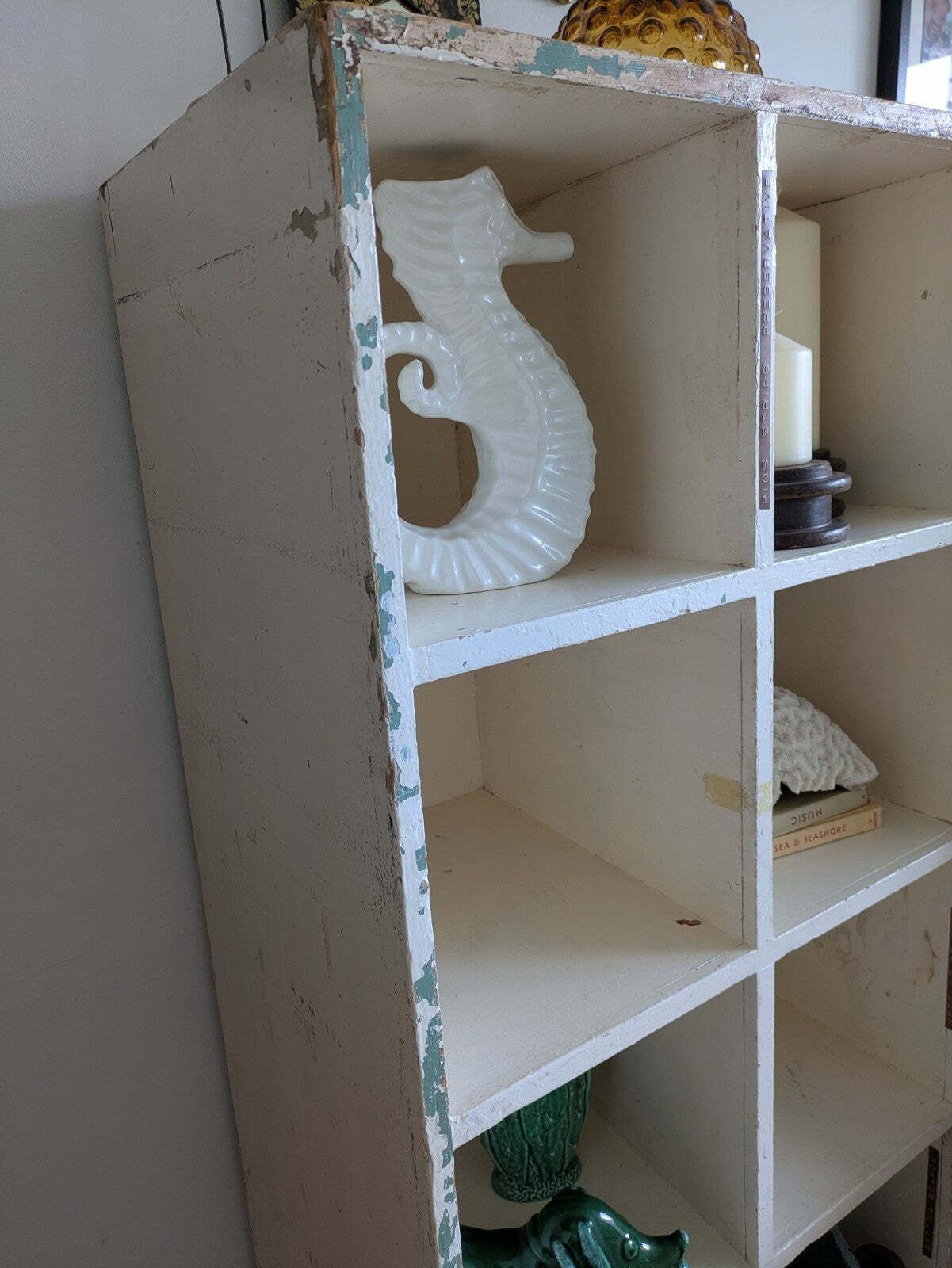 Vtg Haberdashery Pigeon Holes Shelving Shelves Office Sectional Storage White photo buy
