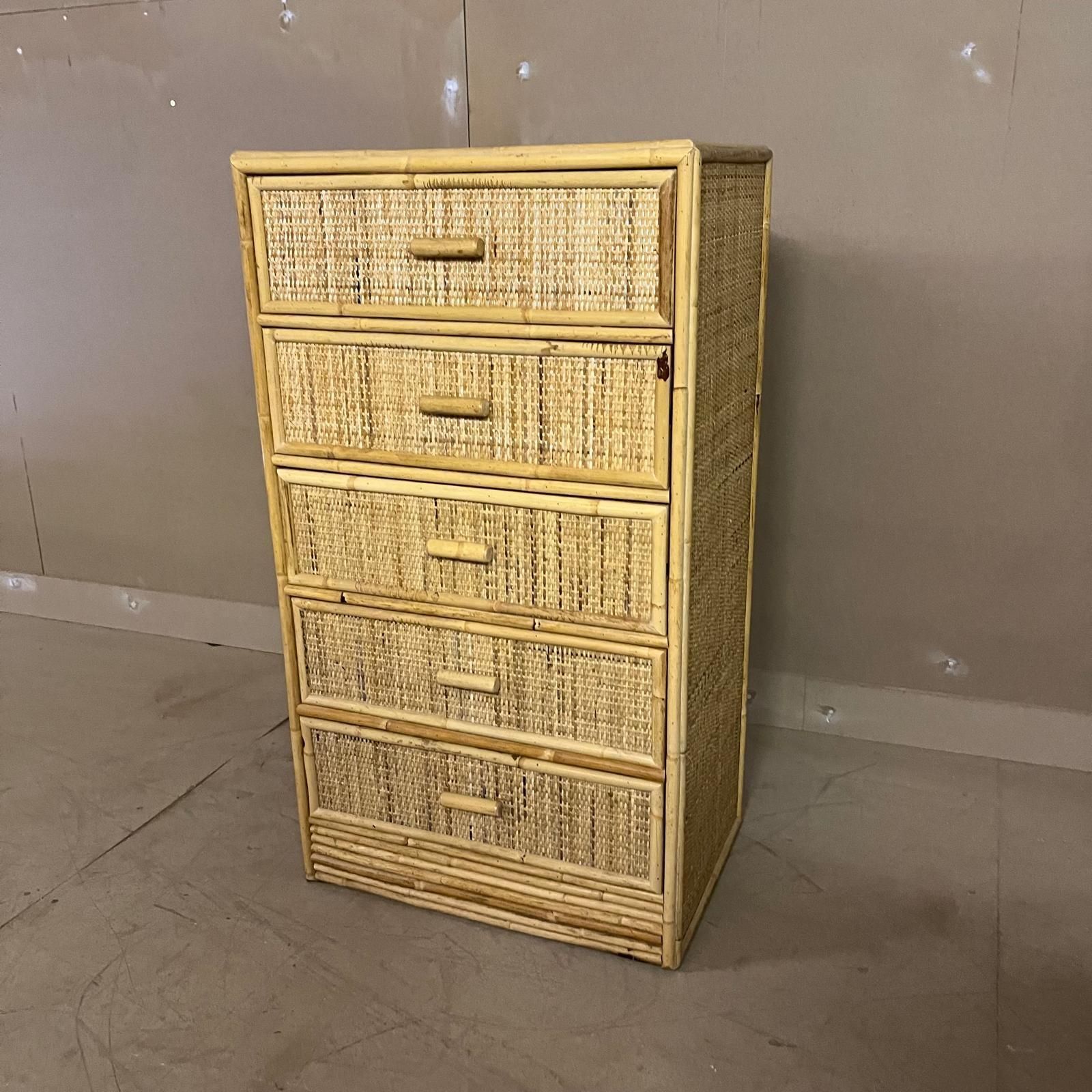 Vintage Cane And Bamboo Chest Of Drawers photo buy