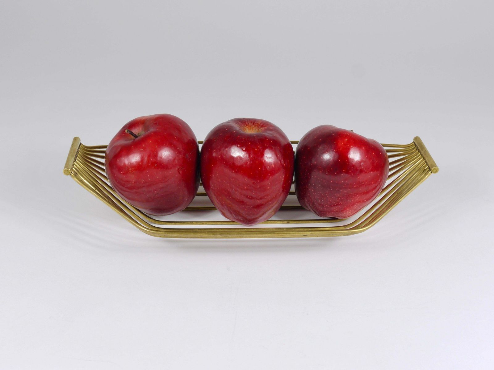 Home Decor Austrian Mid Century Large Brass Wire Fruit Basket Bowl, Carl Aubock Style, 1950 photo