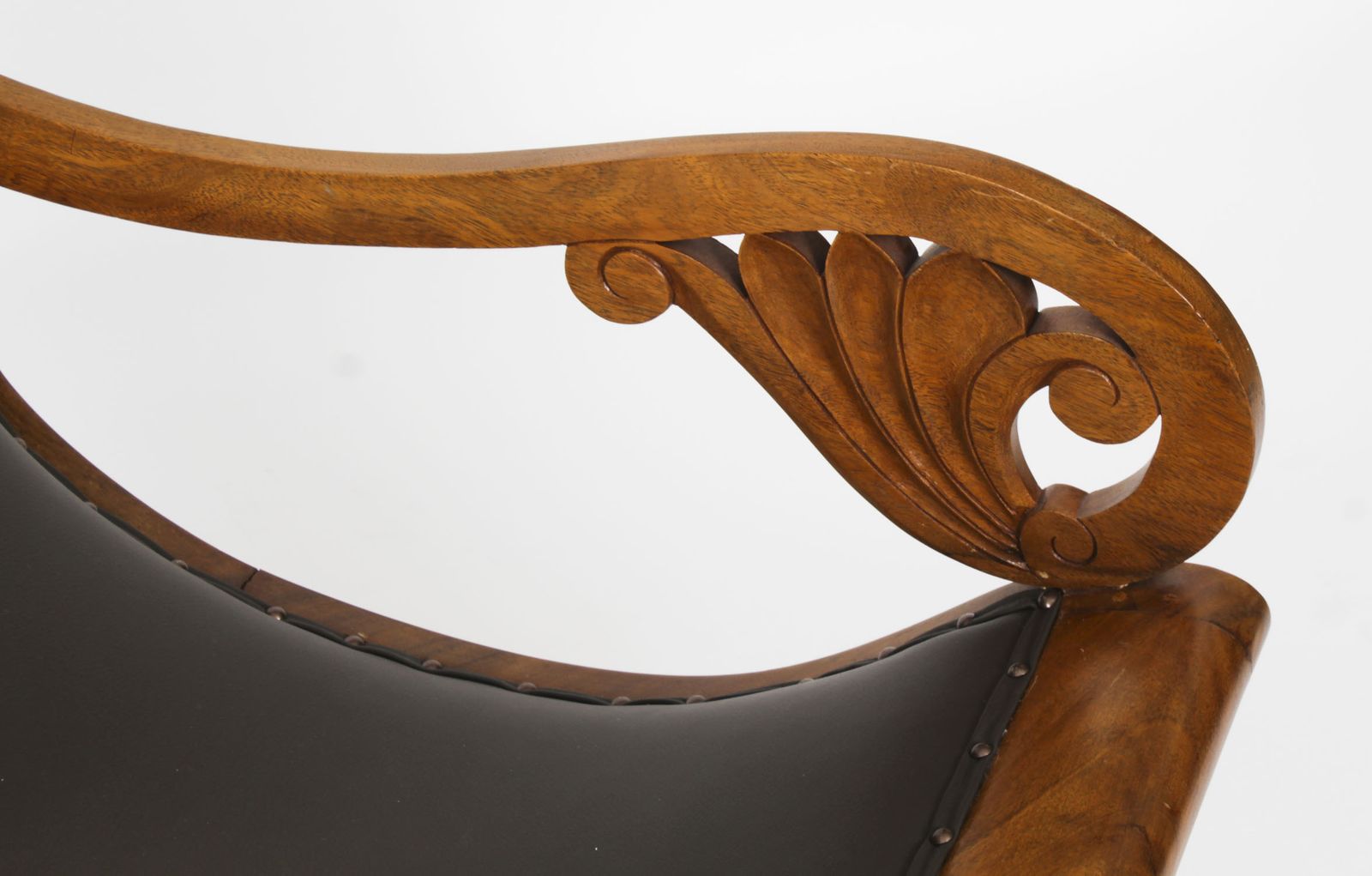 1350.0 Anglo Indian Leather Teak Plantation Chair 19th Century photo