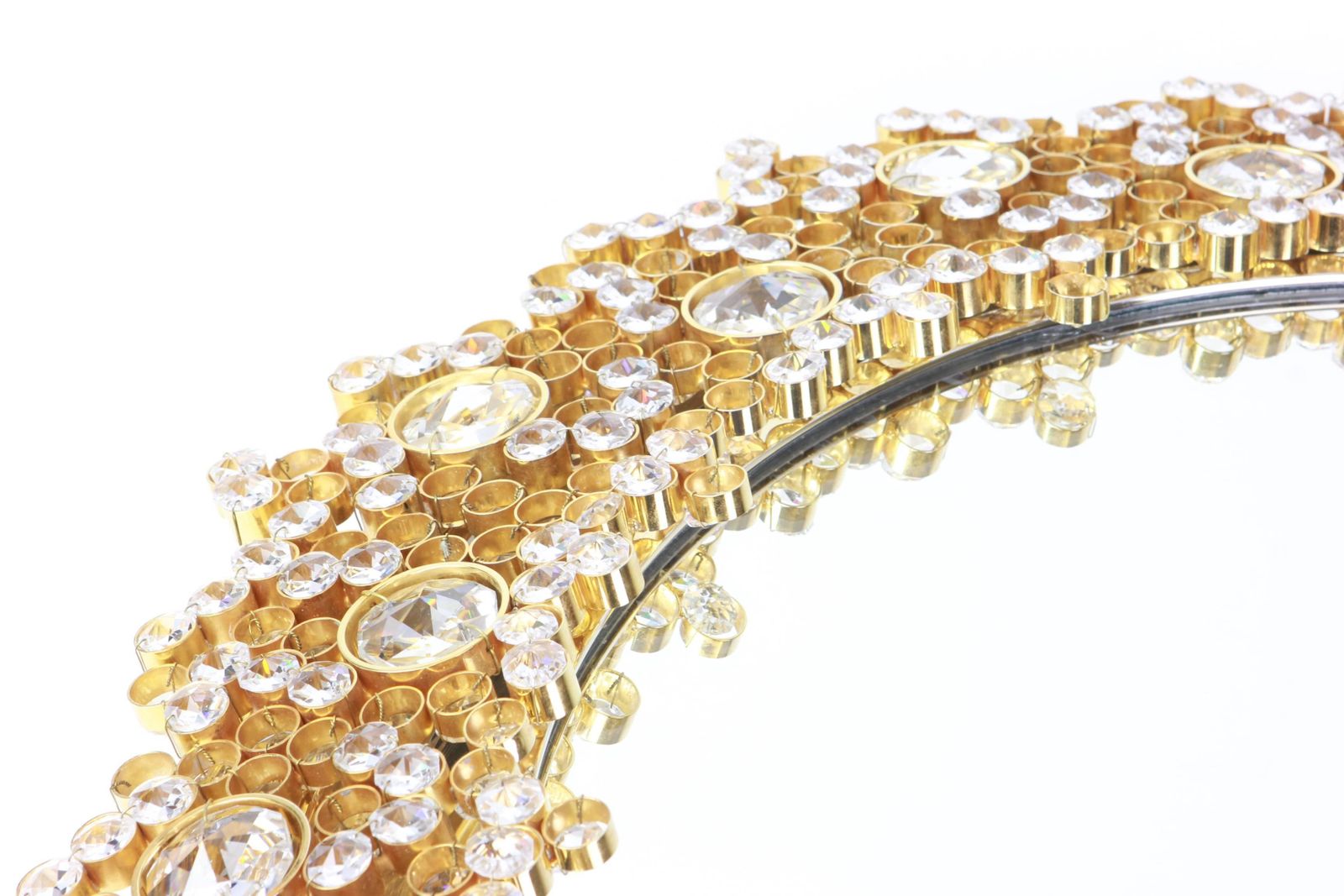 Spectacular Backlit Mirror Gilded Brass And Crystal Glass By Palwa, Germany photo for sale