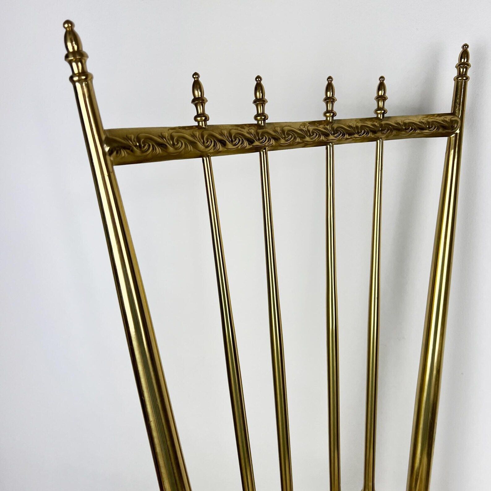 Vintage Chiavari Chair With Tapestry Seat, Brass Accent Chair photo for sale