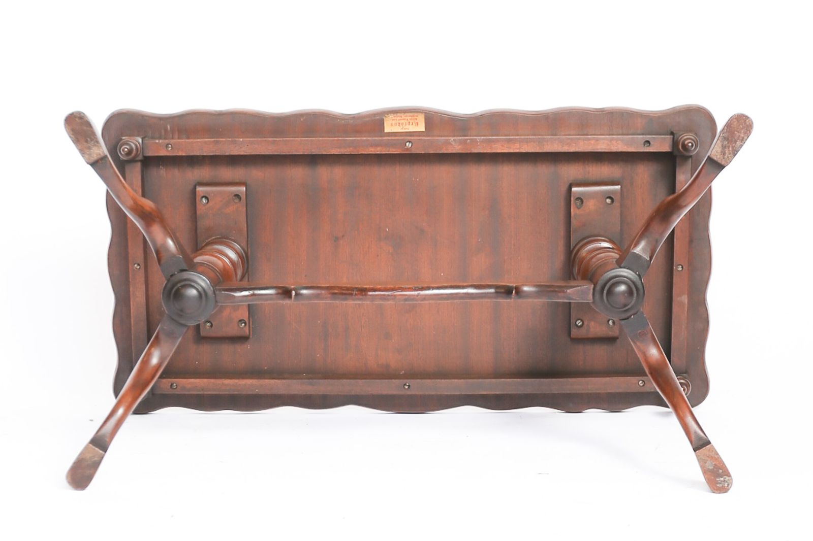 Walnut Queen Anne Style Coffee Table By Reprodux C1970s photo 180.0