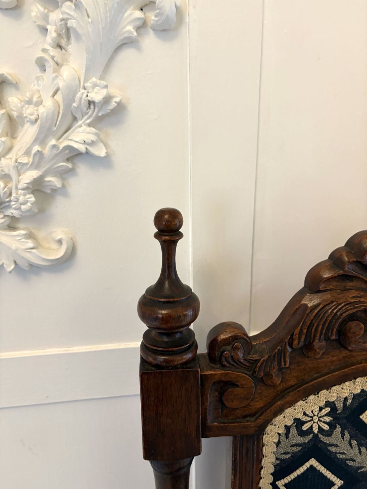 photo for sale Antique Quality 19th Century Pair Of Carved Oak Side Chairs