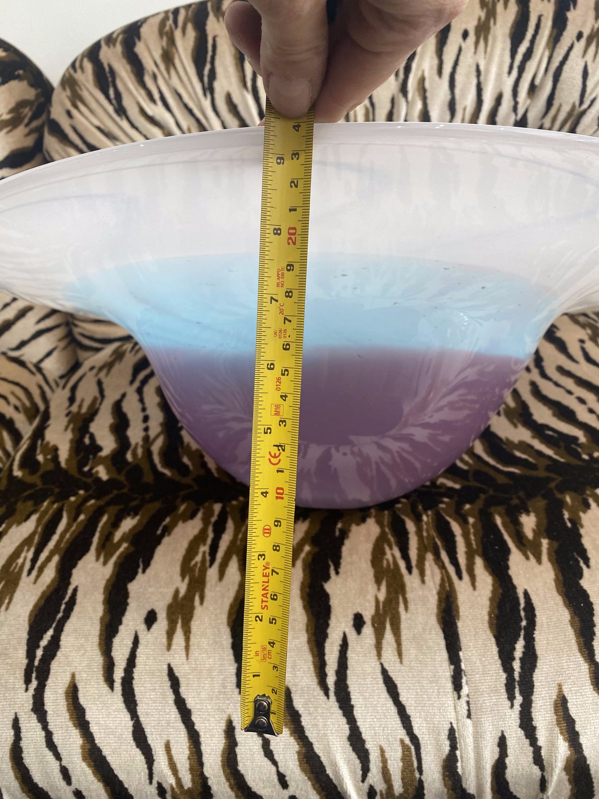 Handmade Swirl Murano Glass Ceiling Lamp Pastel Purple Italian Brass 1980s 1970s photo buy