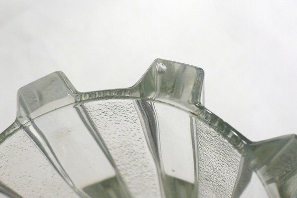 234.0 Large Czech Art Deco Vase In Molded Pressed Glass, 1930s photo