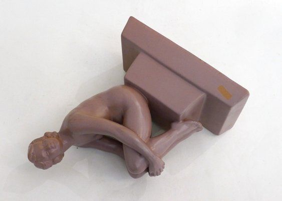 photo for sale Art Deco Terracotta Sculpture Of A Nude Bathing Woman, 1920s