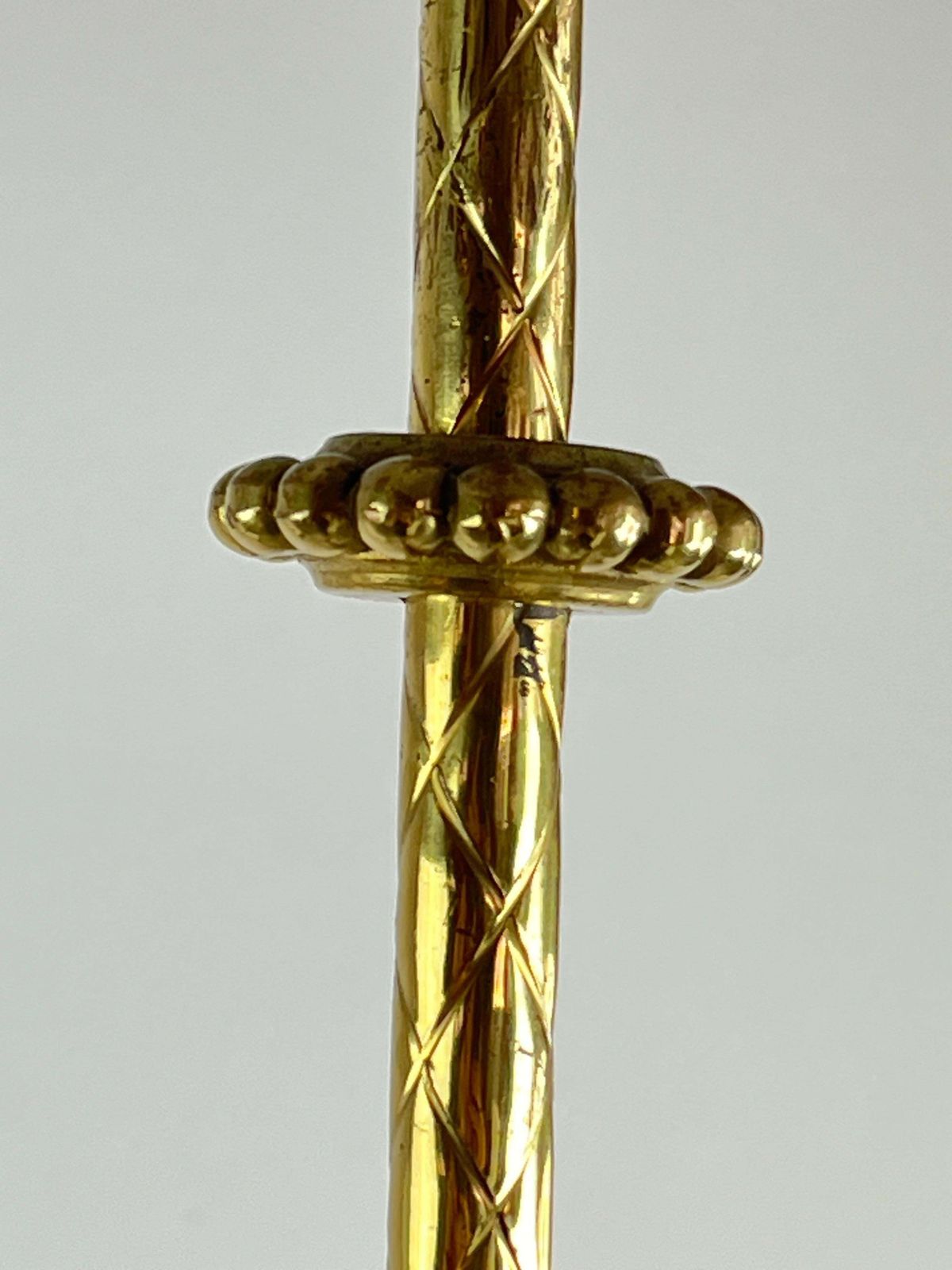 Mid Century 3 Light Brass And Glass Chandelier  Attributed To Stilnovo 1950s photo Lighting