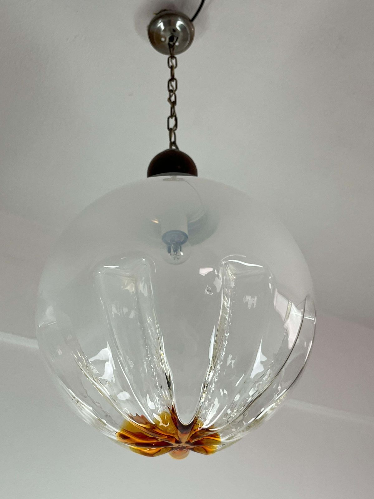 photo for sale Murano Glass Chandelier By Carlo Nason For Mazzega Italian Design 1970s