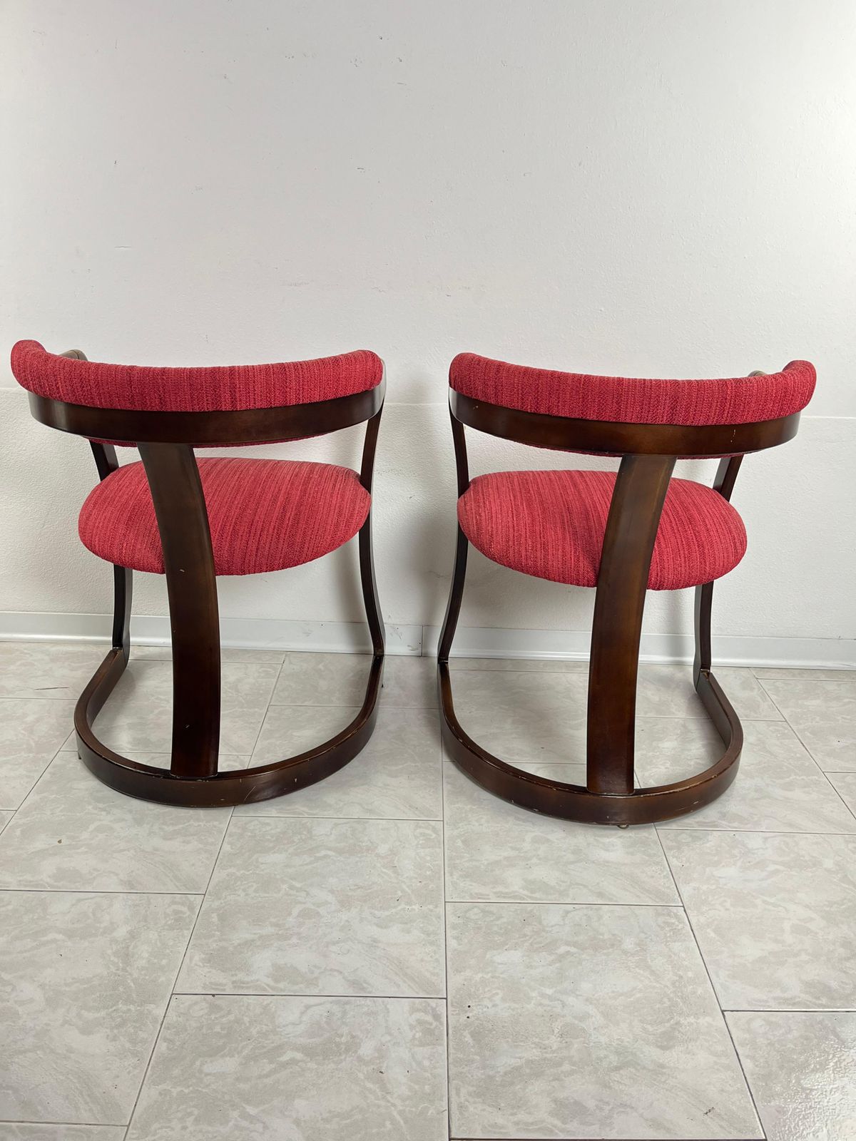 Set Of 2 Mid Century Curved Wooden Chairs Attributed To A. & P. Castiglioni photo Furniture