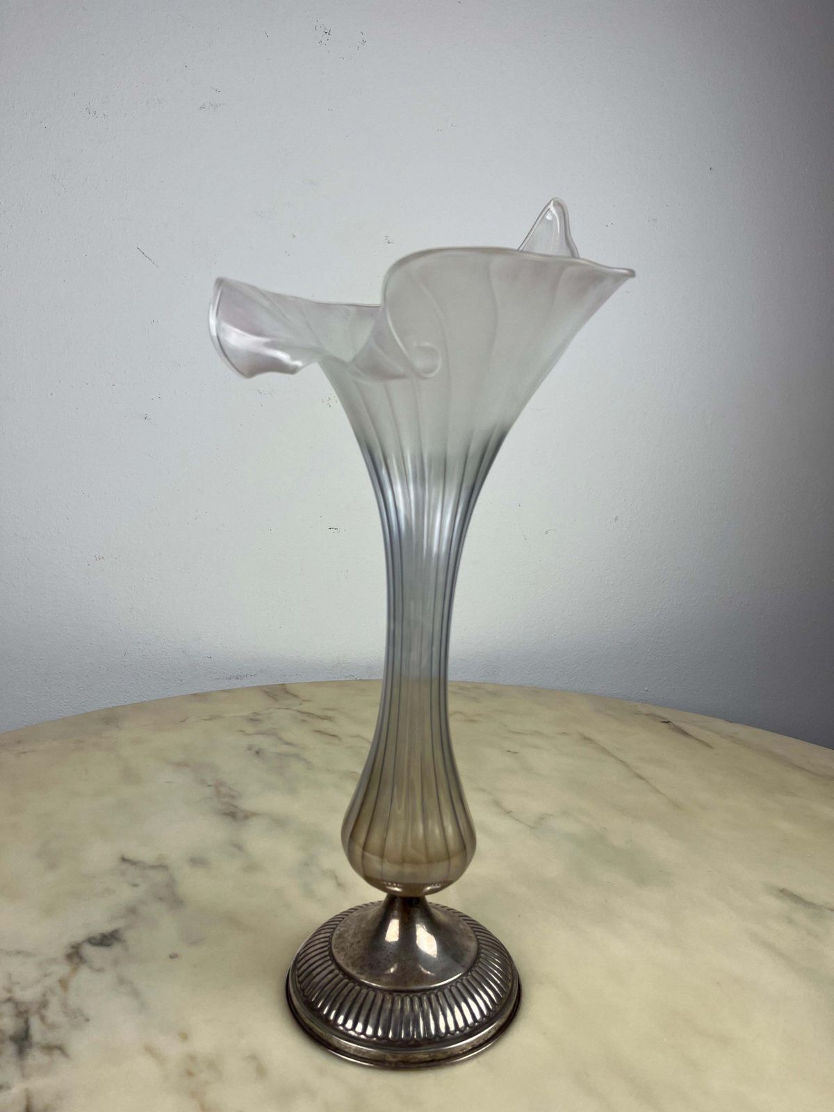 Murano Glass And 925 Silver Vase, Italy, 1960s photo vintage
