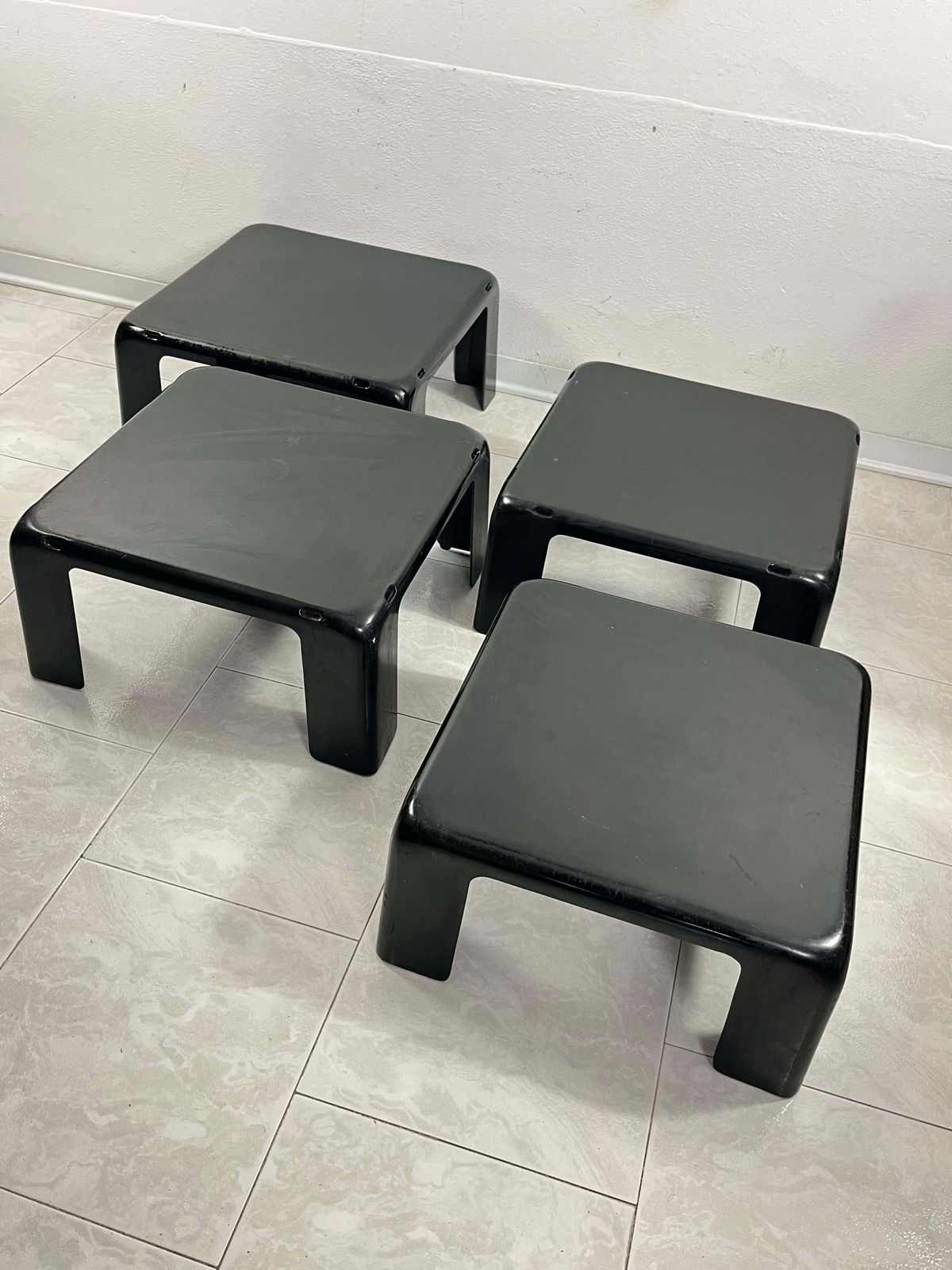 Set Of 4 Quattro Gatti Stackable Tables By Mario Bellini For C&B Italia, 1970s photo furniture