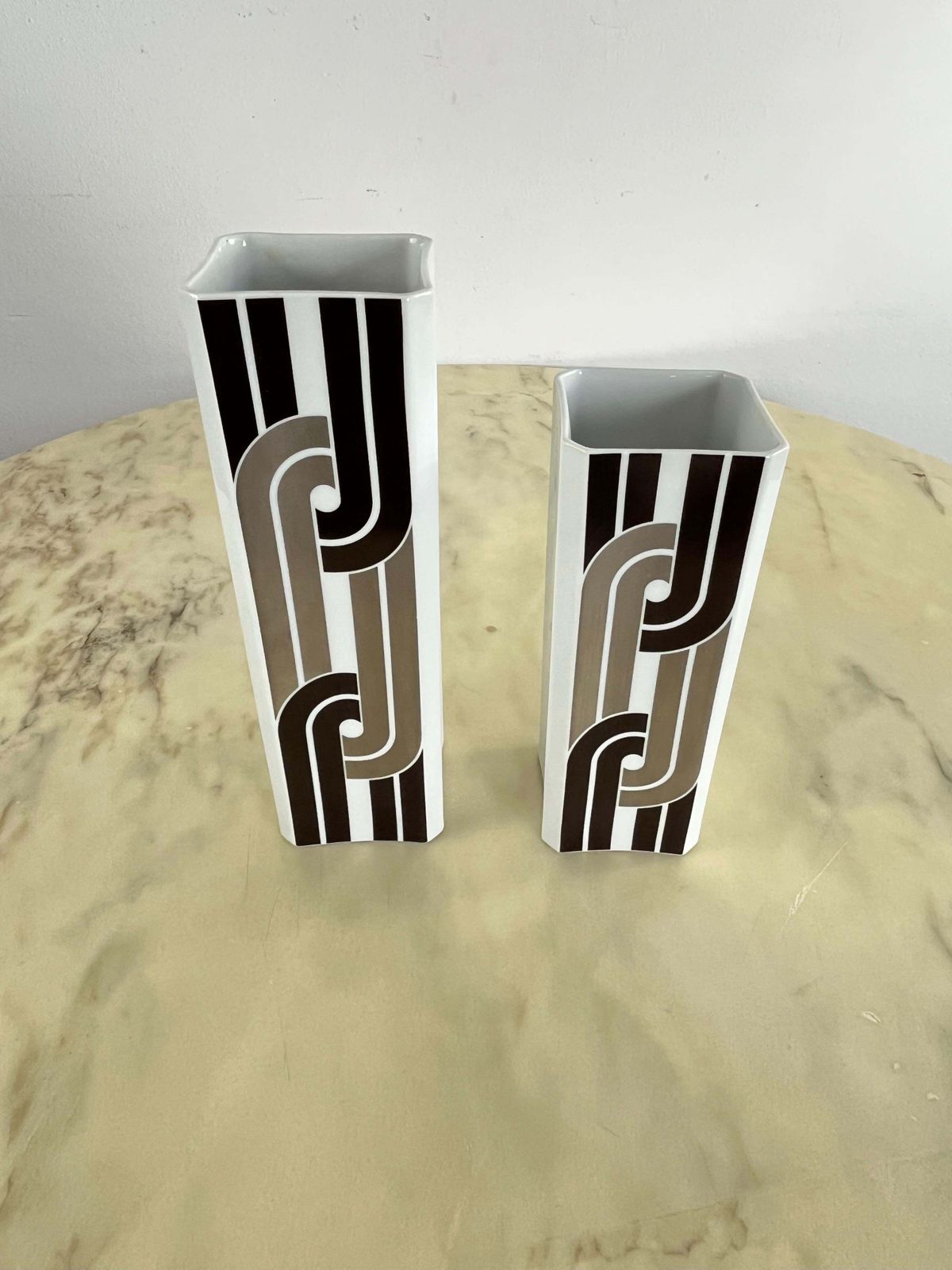 Set Of 2 German Ceramic Vases By Hermann Schwahn For Hutschenreuther 1970s photo furniture
