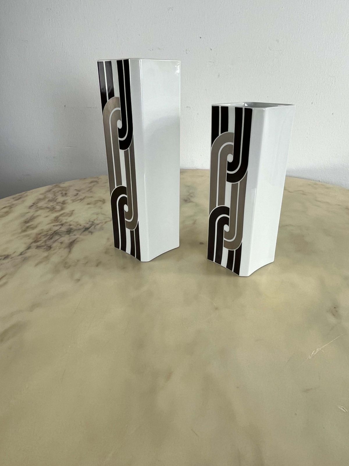 Set Of 2 German Ceramic Vases By Hermann Schwahn For Hutschenreuther 1970s photo for sale