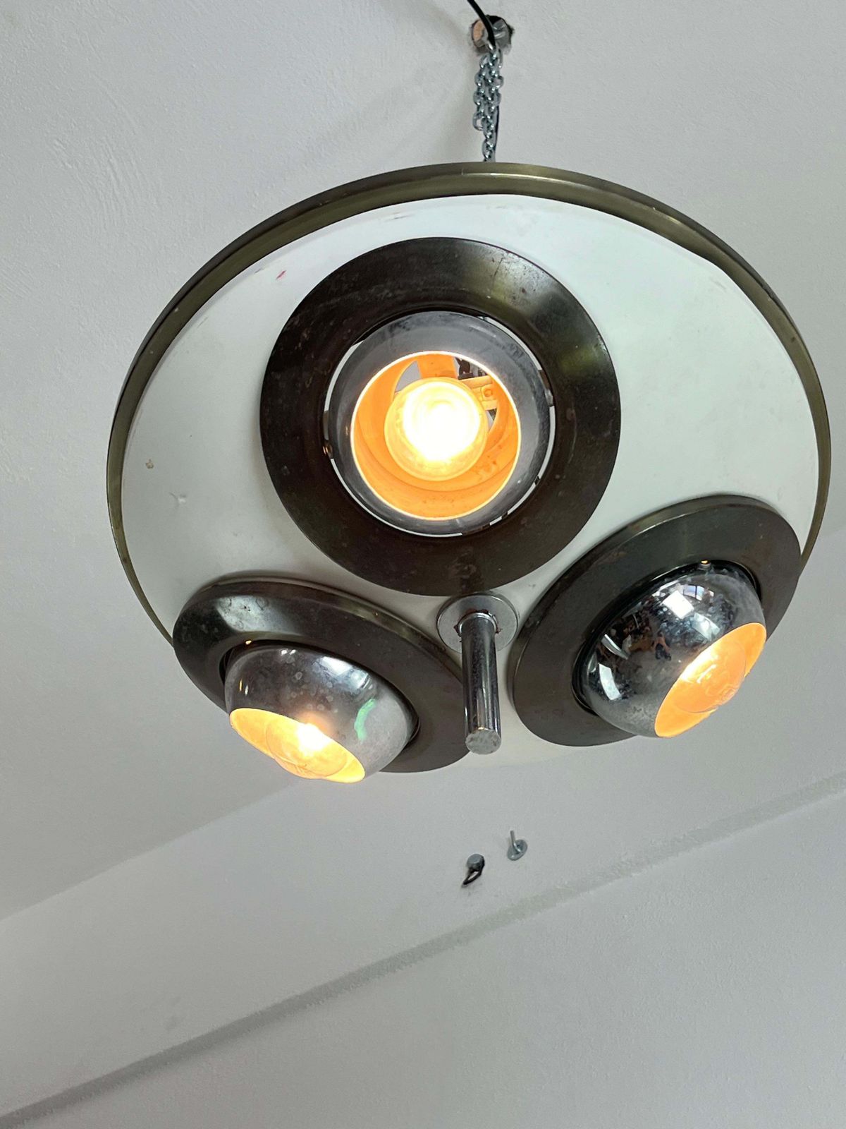 Set Of 2 Rare Mid Century Ceiling Lights  By Angelo Lelli For Arredoluce 1950s photo for sale