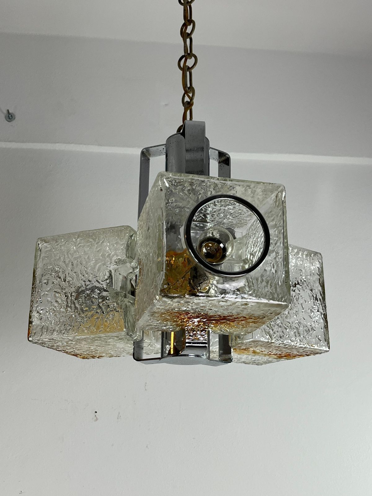 3 Light Murano Glass Chandelier Attributed To Toni Zuccheri For Veart, 1970s photo Lighting