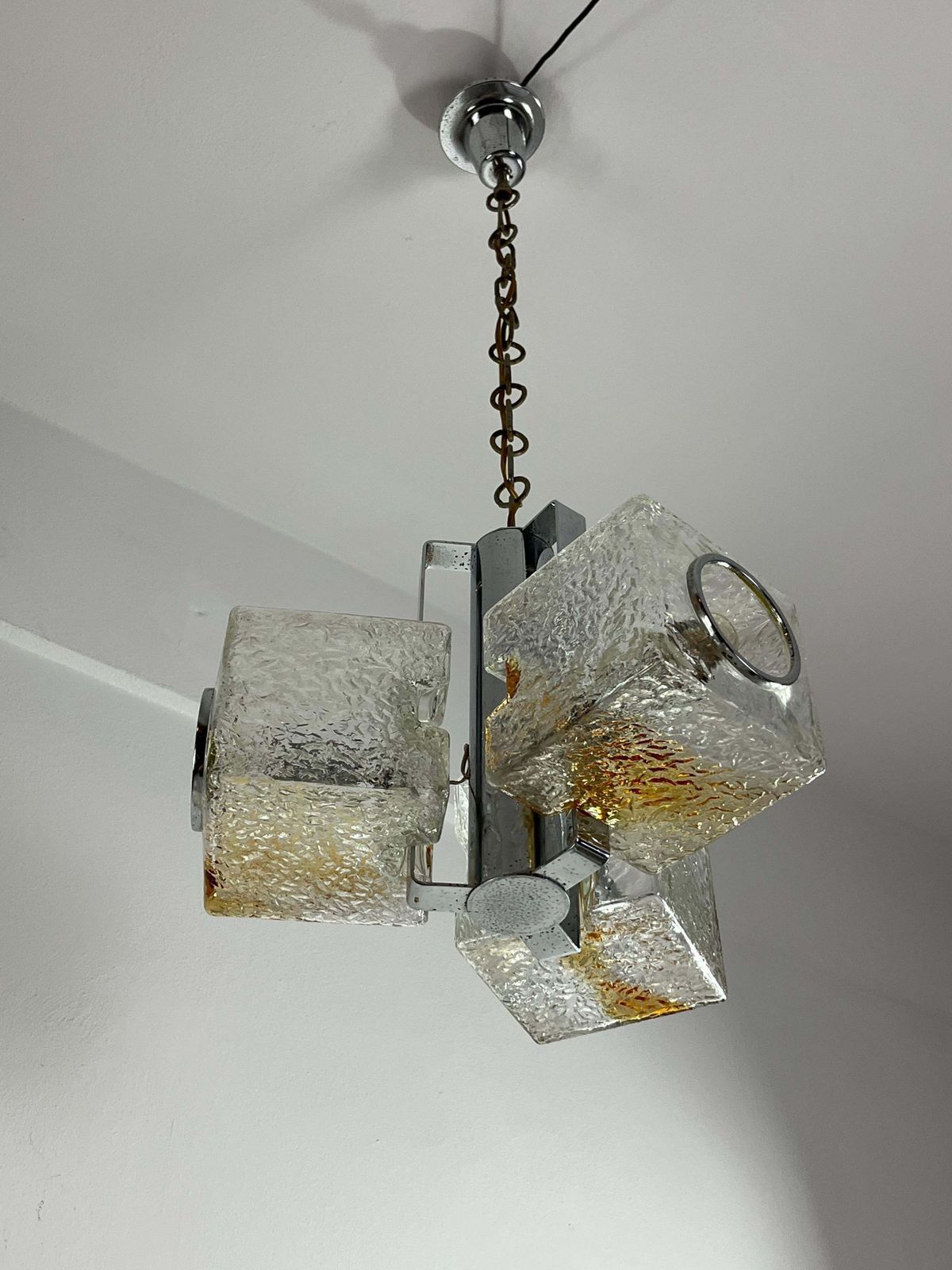 3 Light Murano Glass Chandelier Attributed To Toni Zuccheri For Veart, 1970s photo 1434.0