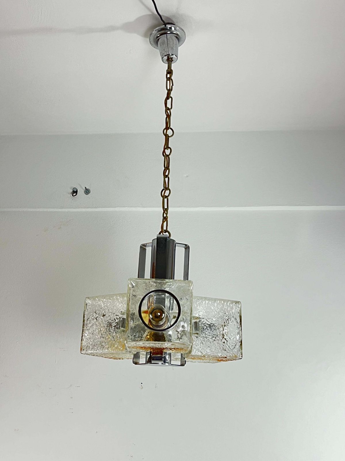 3 Light Murano Glass Chandelier Attributed To Toni Zuccheri For Veart, 1970s photo vintage