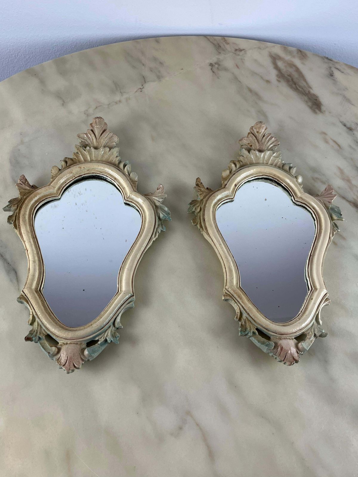 Pair Of Venetian Bedside Mirrors, Italy, 1960s photo furniture