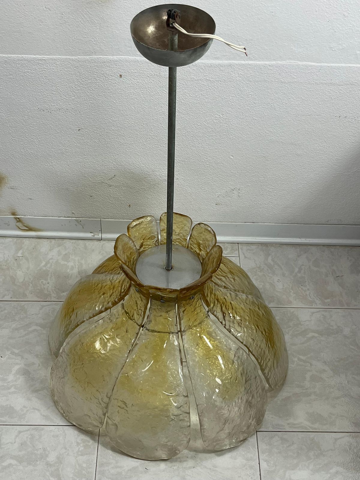Mid Century Murano Glass Chandelier, 1960s Attributed To Carlo Nason photo vintage