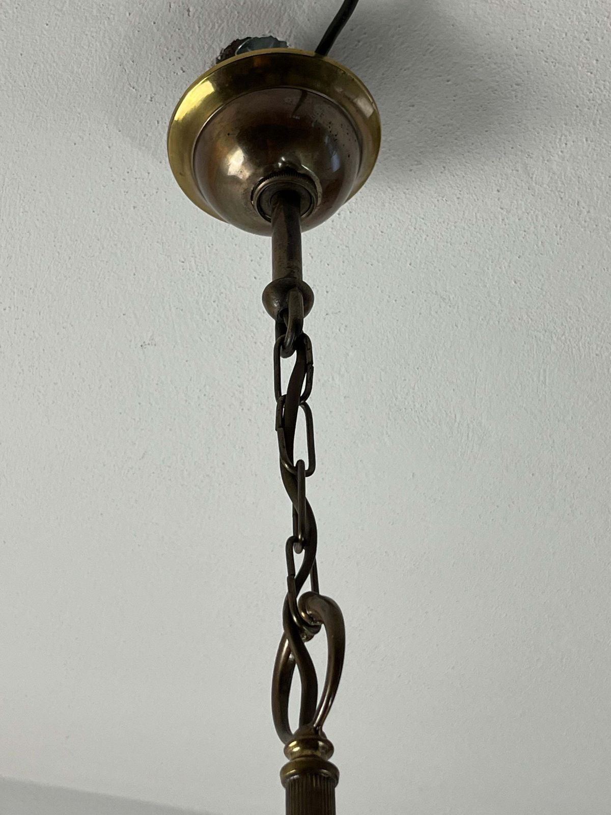 Luigi Caccia Dominioni Murano Glass And Brass Chandelier 1960s photo for sale