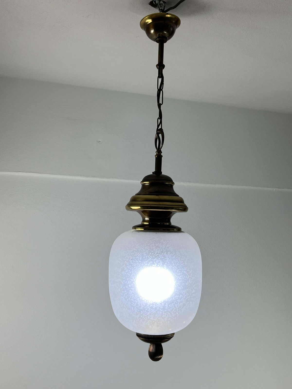 photo furniture Luigi Caccia Dominioni Murano Glass And Brass Chandelier 1960s