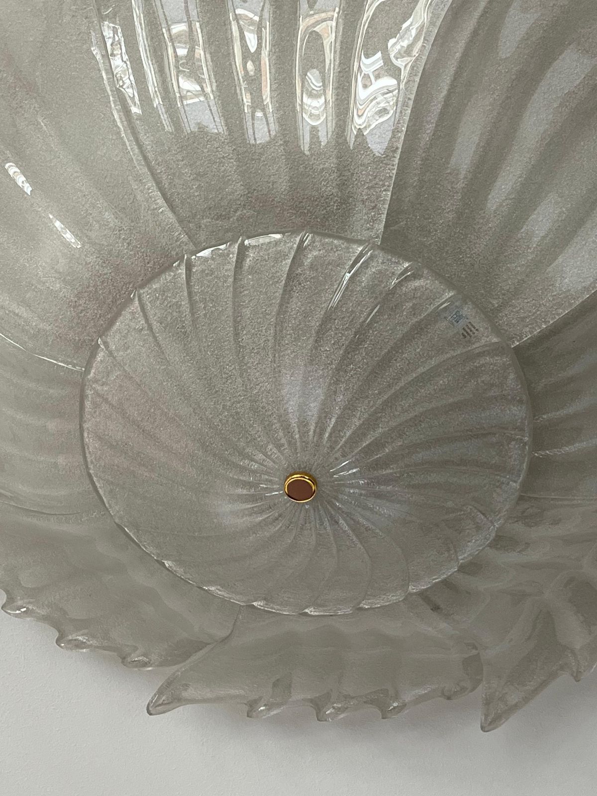 Majestic 9 Light Ceiling Lamp In Murano Glass "Rugiada", Diameter 90 Cm, 1980s photo vinterior