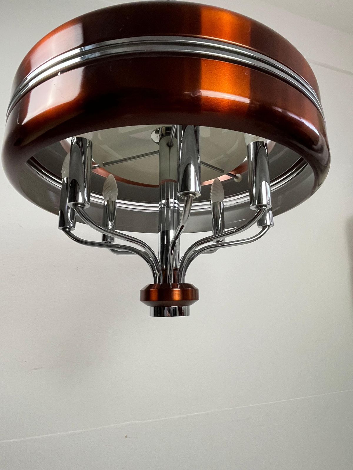 Vintage 8 Light Chandelier, Italian Design, 1970s. photo 1118.0
