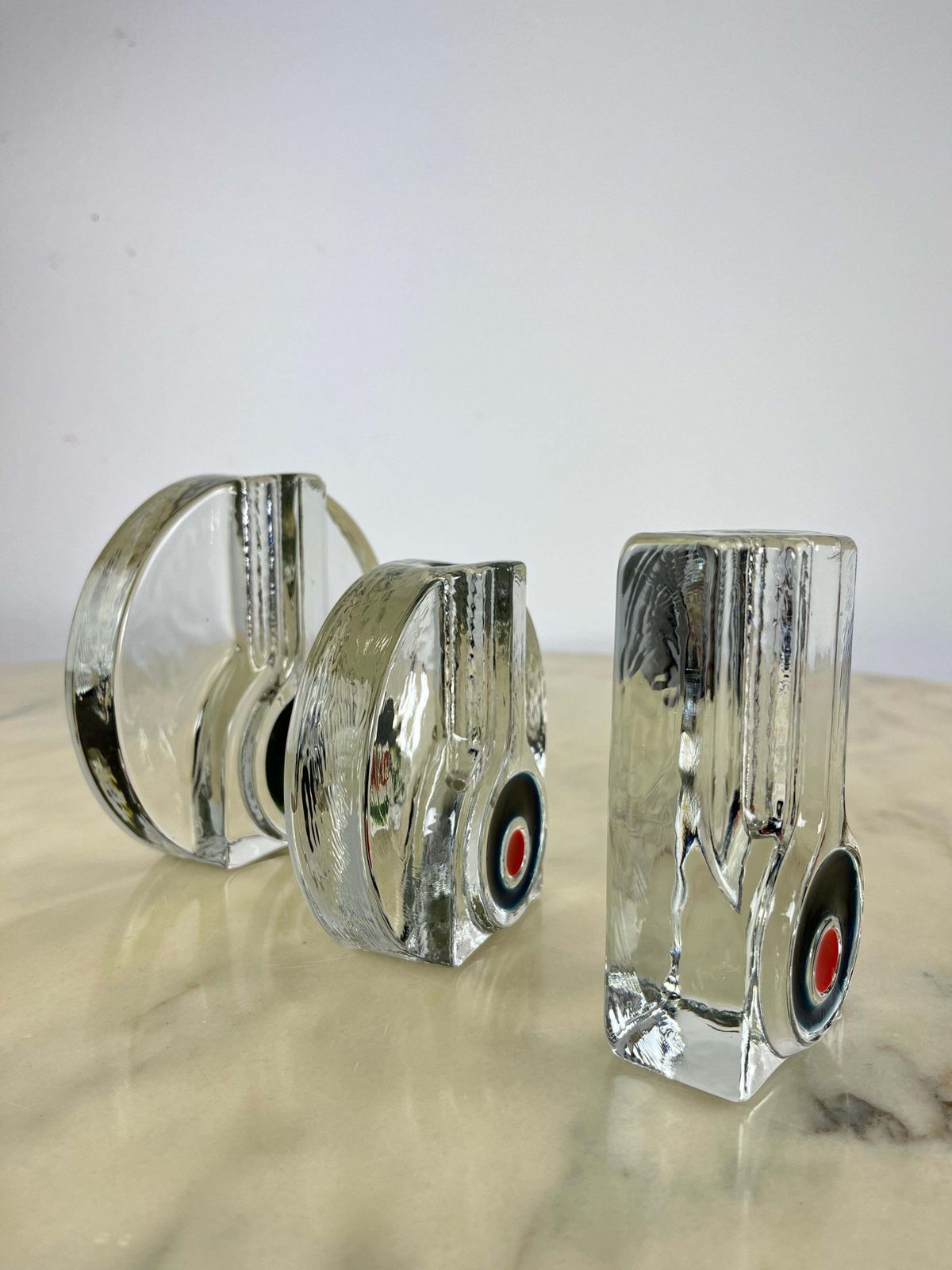 photo vinterior Set Of 3 Mid Century Murano Glass Single Flower Vases 1960s