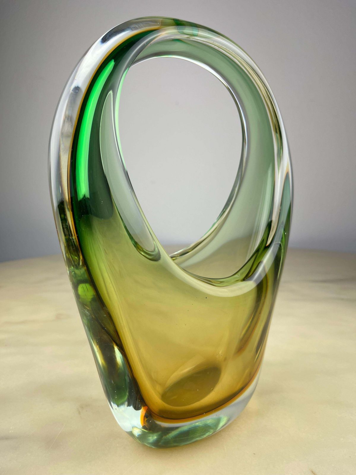Sommerso Murano Glass Vase  Made In Italy 1960s photo furniture