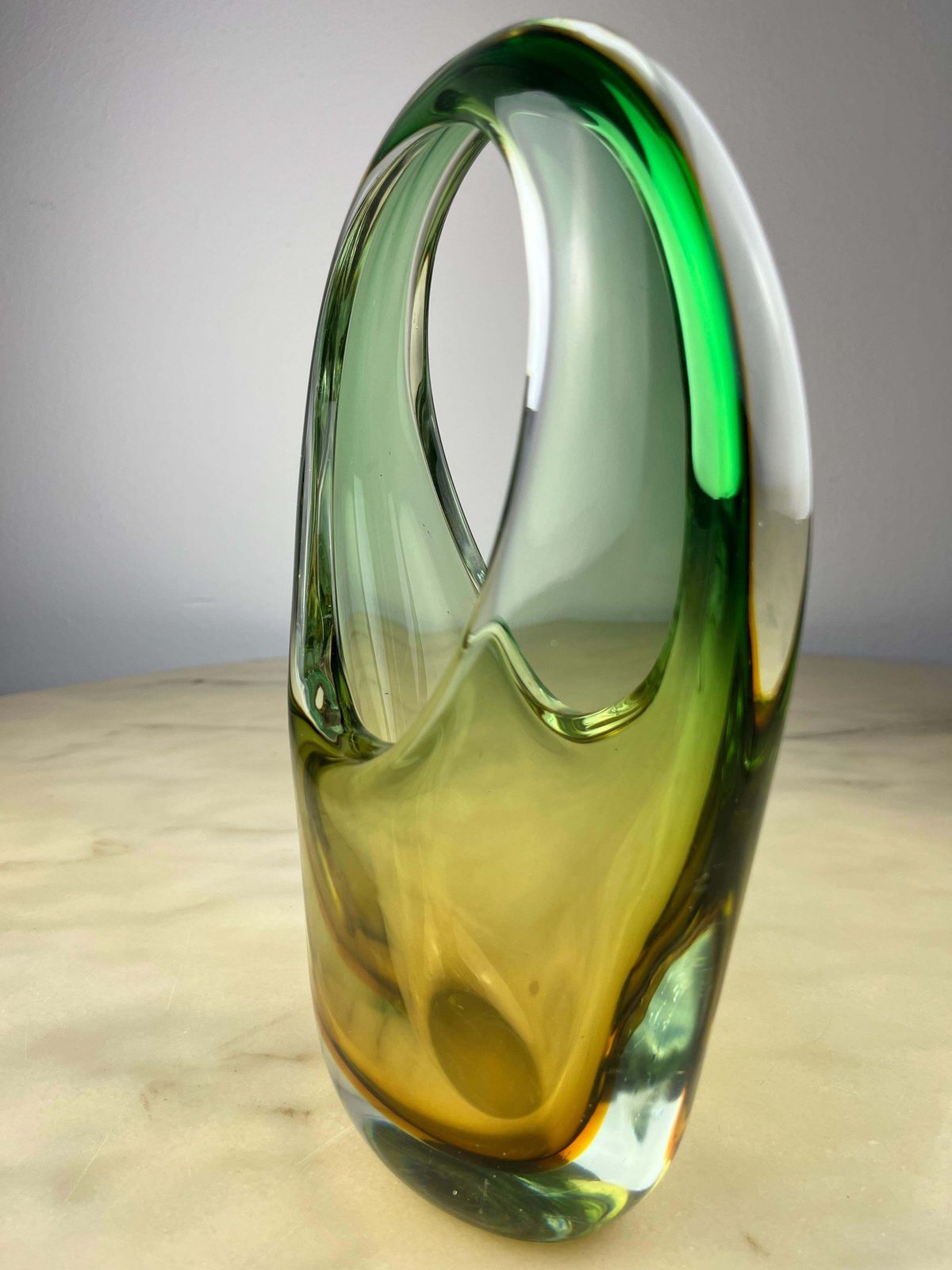 Sommerso Murano Glass Vase  Made In Italy 1960s photo for sale