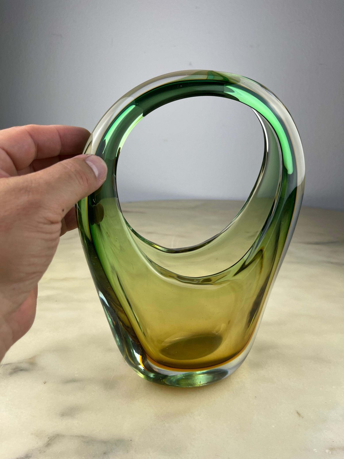 Sommerso Murano Glass Vase  Made In Italy 1960s photo 512.0