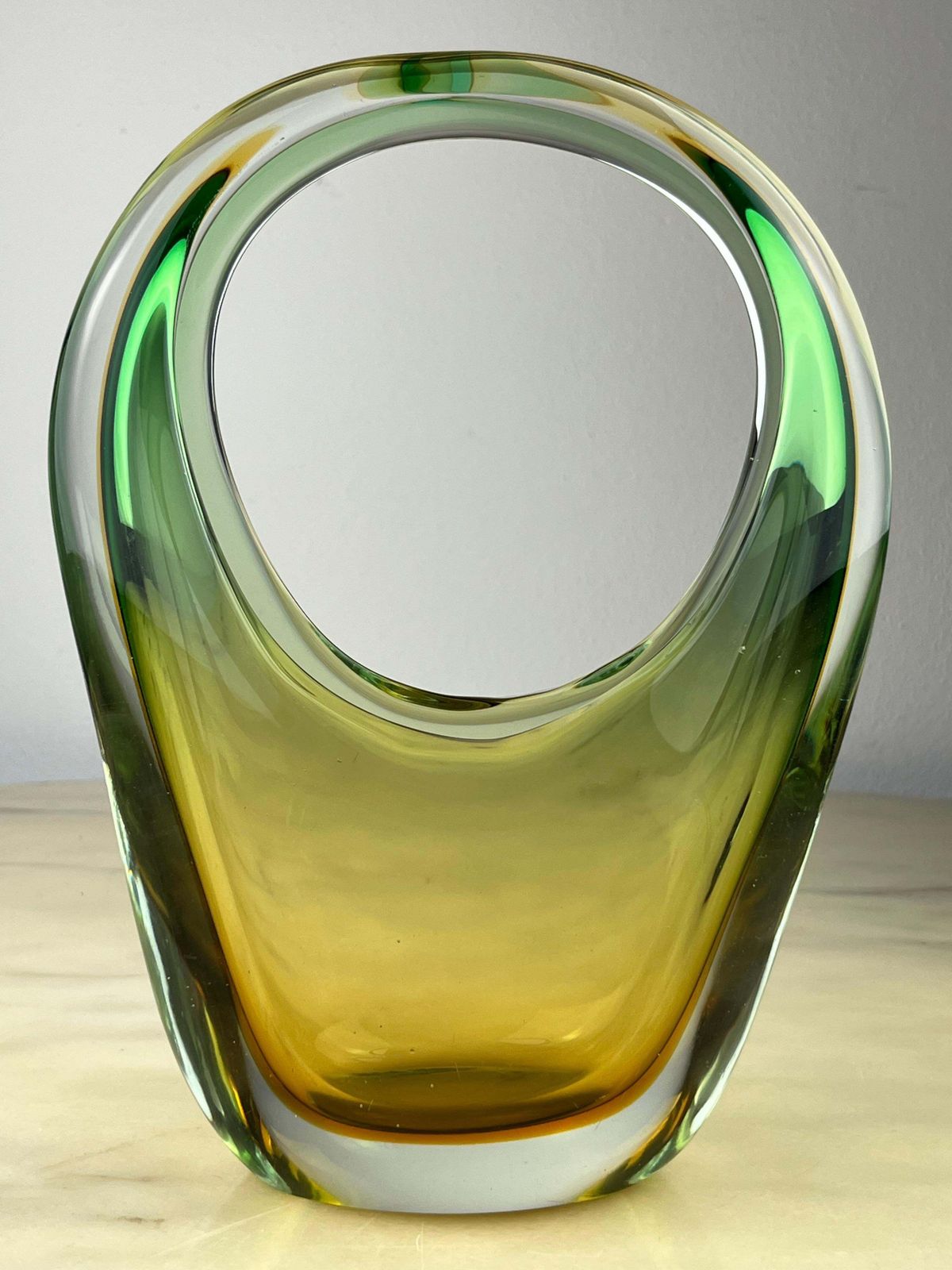 Sommerso Murano Glass Vase  Made In Italy 1960s photo vintage