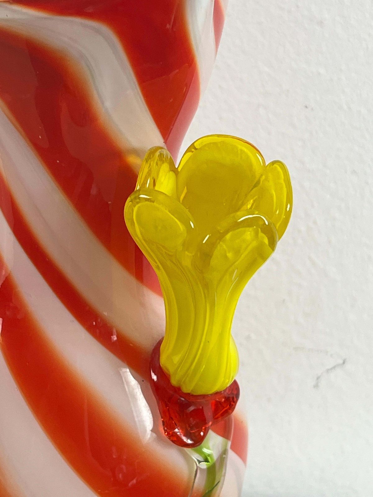 photo furniture Unique Mid Century Polychrome Murano Glass Rooster And Flower Vase, 1950s
