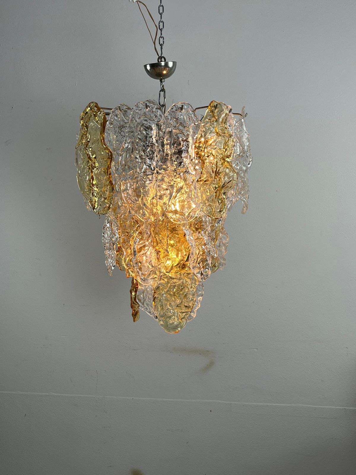 photo furniture Large 9 Light Murano Glass Chandelier Purchase Invoice From 1978