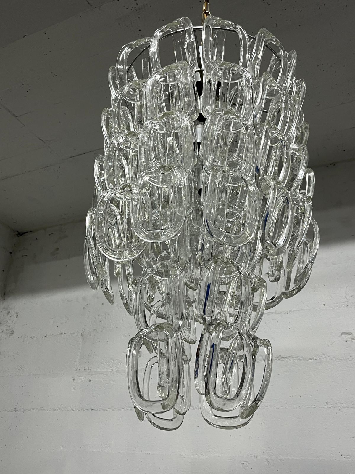 Mid Century Murano Glass Chandelier Attributed To Angelo Mangiarotti For Vistosi photo 2817.0