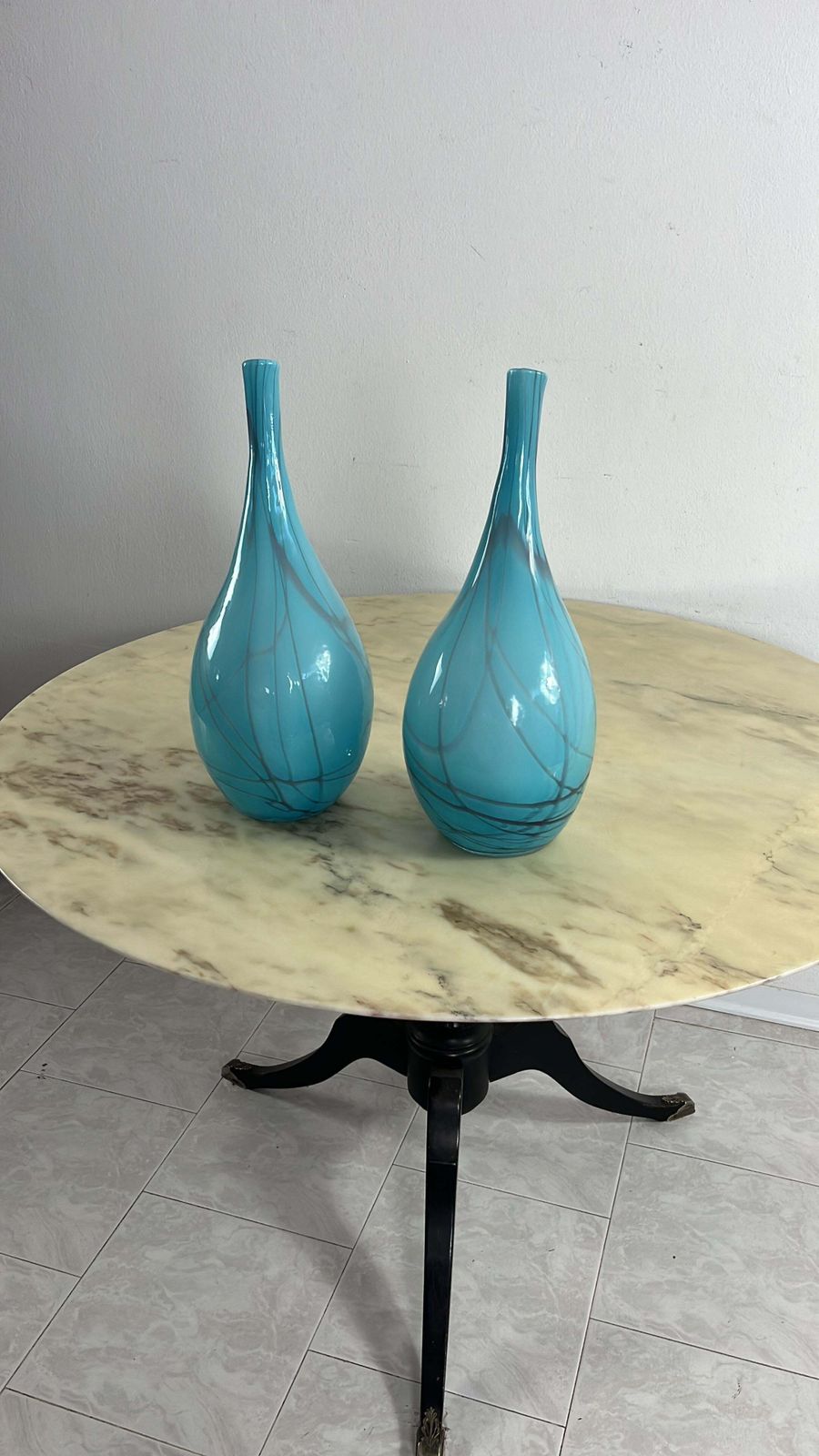Set Of 2 Murano Glass Vases, Attributed To Cenedese, 1970s photo 931.0