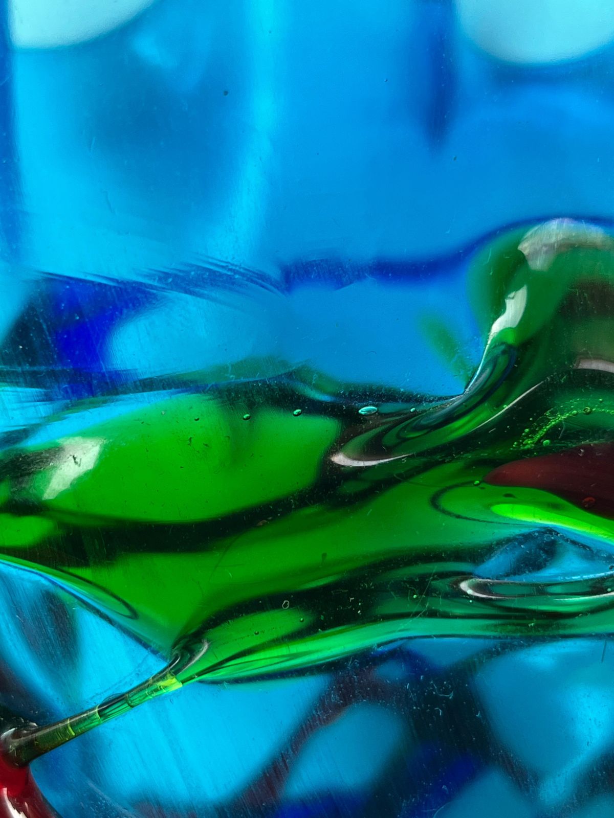 Large Maestri Muranesi Mid Century Polychrome Murano Submerged Glass Vase, 1950s photo 3353.0