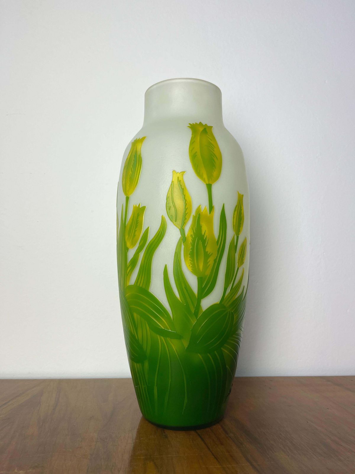 Art Nouveau Vase By émile Gallè Polychrome Glass, France 1910s photo vintage